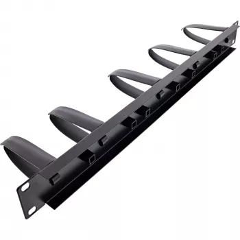 InLine 19 inch cable management panel, 5 plastic brackets removable, RAL 9005 black