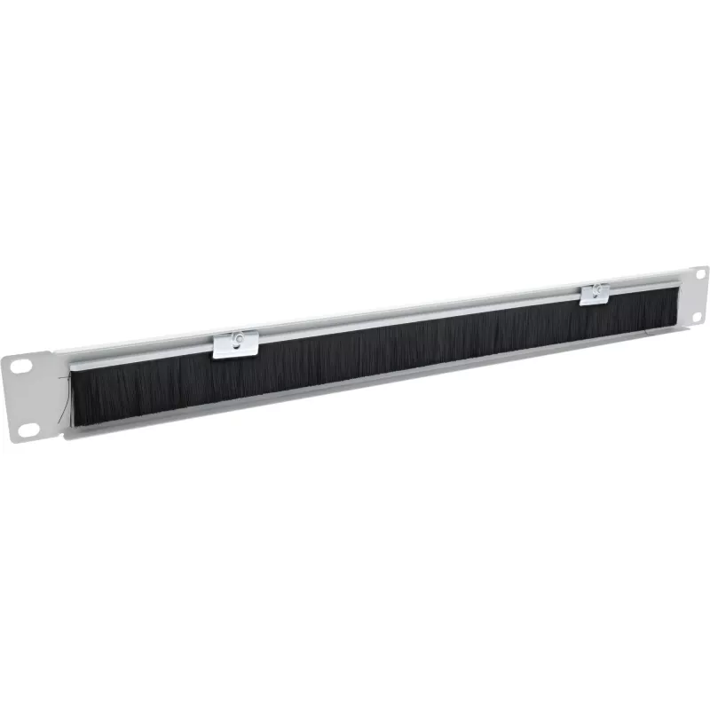 Brush panel InLine 19111E 19 inch Cable entry plate with brush RAL 7035 grey