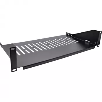 Rack shelf InLine 19 inch 250mm 20kg 2U RAL 9005 black