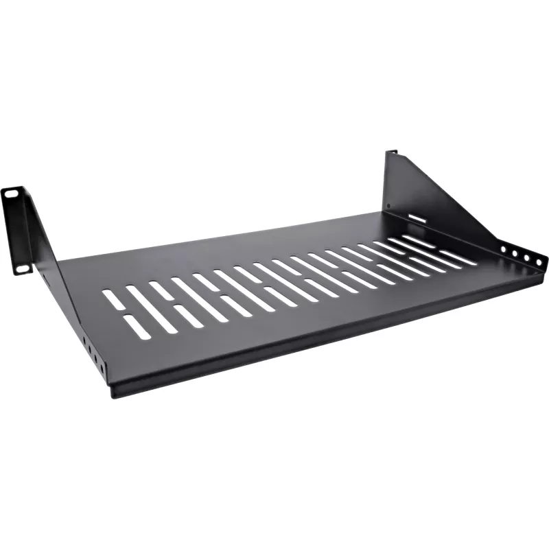 Rack shelf InLine 19 inch 250mm 20kg 2U RAL 9005 black
