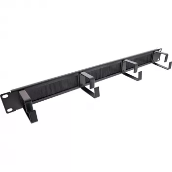 Cable management panel InLine 19111L 1U Black 19 inch with brush insert