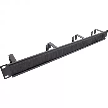 Cable management panel InLine 19111L 1U Black 19 inch with brush insert