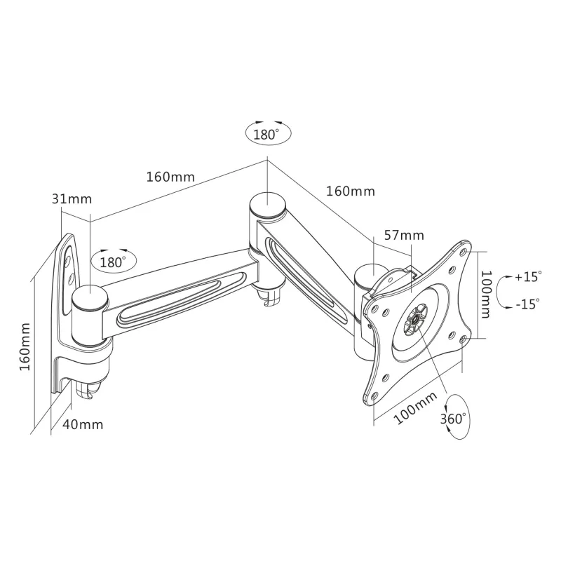 InLine Wall mount 23105D for monitors up to 69cm 27 inch