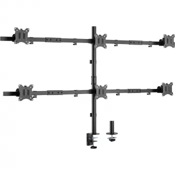 InLine Desk Bracket for 6x TV / LED / TFT Display up to 81cm 32 inch max. 7kg black