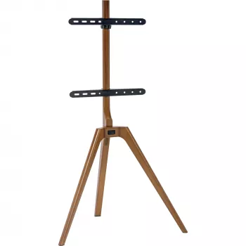 InLine woodstand TV Floor Stand Tripod for 45-65 inch Displays, Walnut, Max 40 kg, VESA 200x200 to 600x400, Height Adjustable, Cable Management