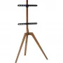InLine woodstand TV Floor Stand Tripod for 45-65 inch Displays, Walnut, Max 40 kg, VESA 200x200 to 600x400, Height Adjustable, Cable Management