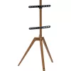 InLine woodstand TV Floor Stand Tripod for 45-65 inch Displays, Walnut, Max 40 kg, VESA 200x200 to 600x400, Height Adjustable, Cable Management