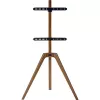 InLine woodstand TV Floor Stand Tripod for 45-65 inch Displays, Walnut, Max 40 kg, VESA 200x200 to 600x400, Height Adjustable, Cable Management