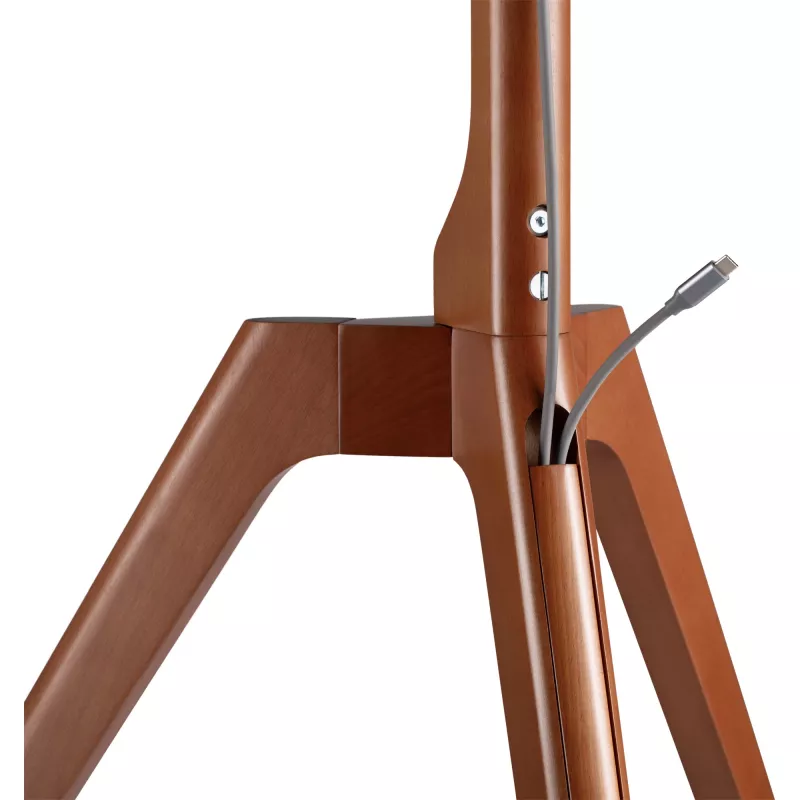 InLine woodstand TV Floor Stand Tripod for 45-65 inch Displays, Walnut, Max 40 kg, VESA 200x200 to 600x400, Height Adjustable, Cable Management