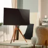 InLine woodstand TV Floor Stand Tripod for 45-65 inch Displays, Walnut, Max 40 kg, VESA 200x200 to 600x400, Height Adjustable, Cable Management