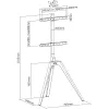 InLine woodstand TV Floor Stand Tripod for 45-65 inch Displays, Walnut, Max 40 kg, VESA 200x200 to 600x400, Height Adjustable, Cable Management
