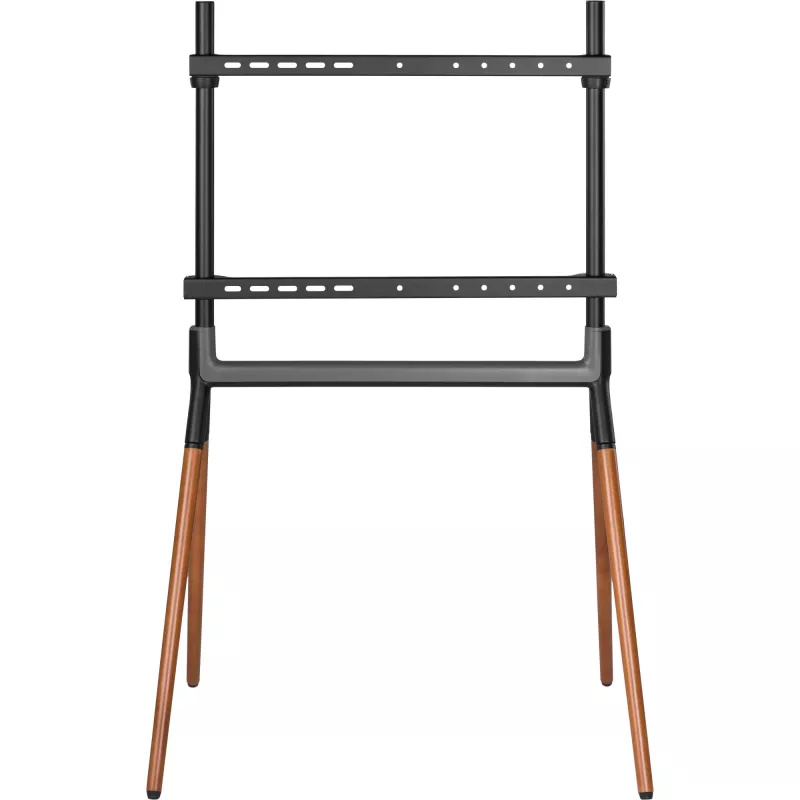 INLINE Woodstand Studio TV Stand for 49-70 inch Displays, Walnut Wood & Metal Frame, 40kg Capacity, VESA up to 600x400, Cable Management, Floor Stand