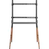 INLINE Woodstand Studio TV Stand for 49-70 inch Displays, Walnut Wood & Metal Frame, 40kg Capacity, VESA up to 600x400, Cable Management, Floor Stand