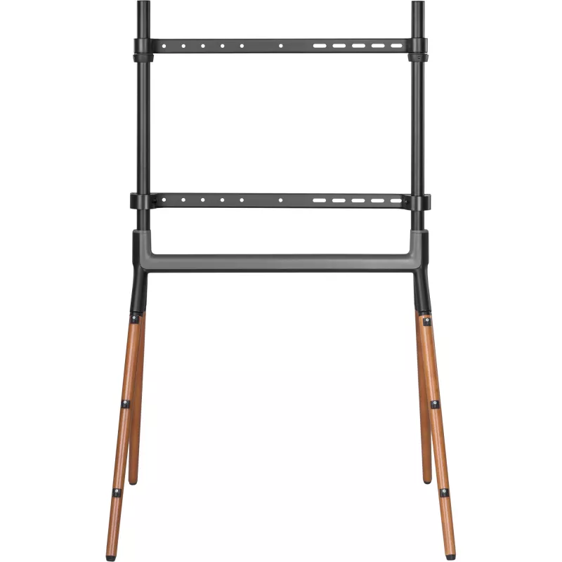 INLINE Woodstand Studio TV Stand for 49-70 inch Displays, Walnut Wood & Metal Frame, 40kg Capacity, VESA up to 600x400, Cable Management, Floor Stand