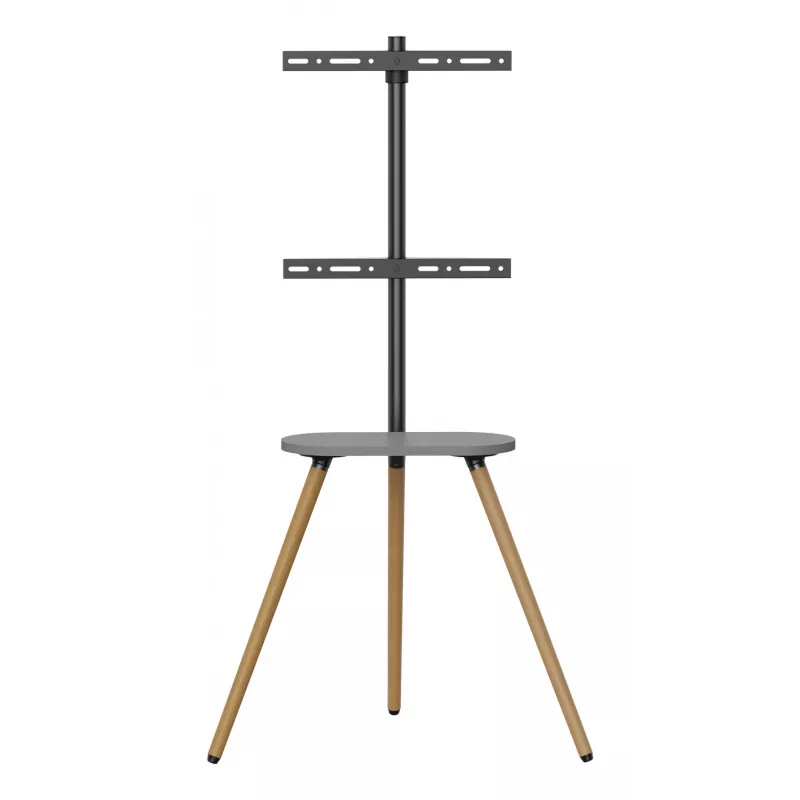 TV stand InLine 23133W for 43–65 inch screens with shelf, freestanding support