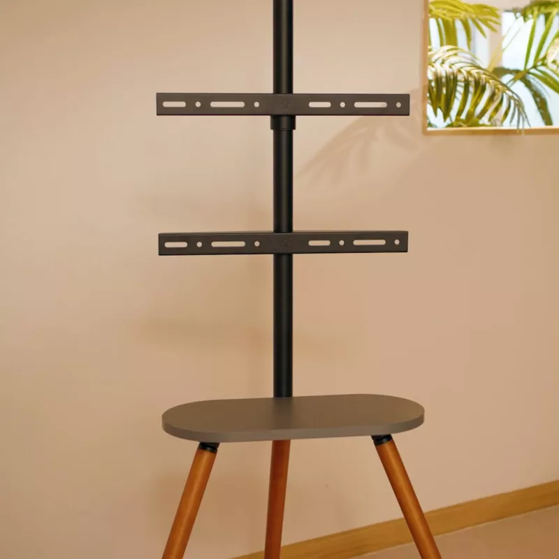 TV stand InLine 23133W for 43–65 inch screens with shelf, freestanding support