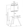 TV stand InLine 23133W for 43–65 inch screens with shelf, freestanding support