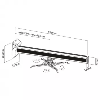 Wall Mount for Projector InLine 23139A max. 16kg
