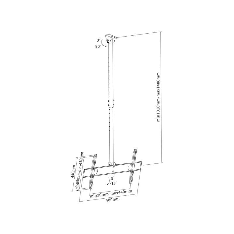 InLine Flat & Bevel Roof Bracket for TFT / LED / Plasma 32-55 inch up to 50kg