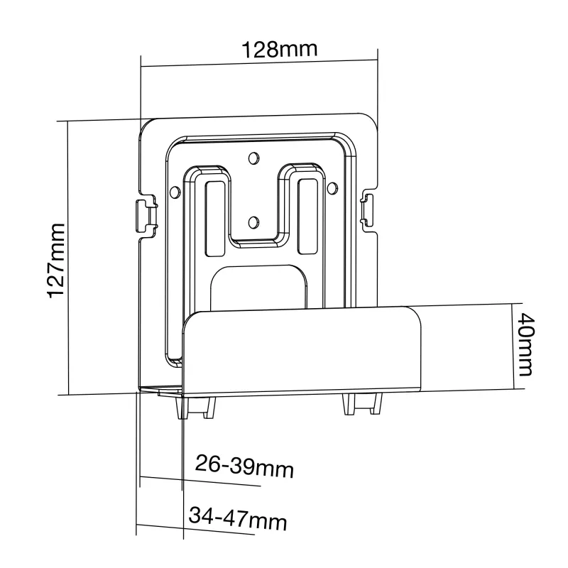 Passive Holder InLine 23152B for Media Streaming Box 26-39mm