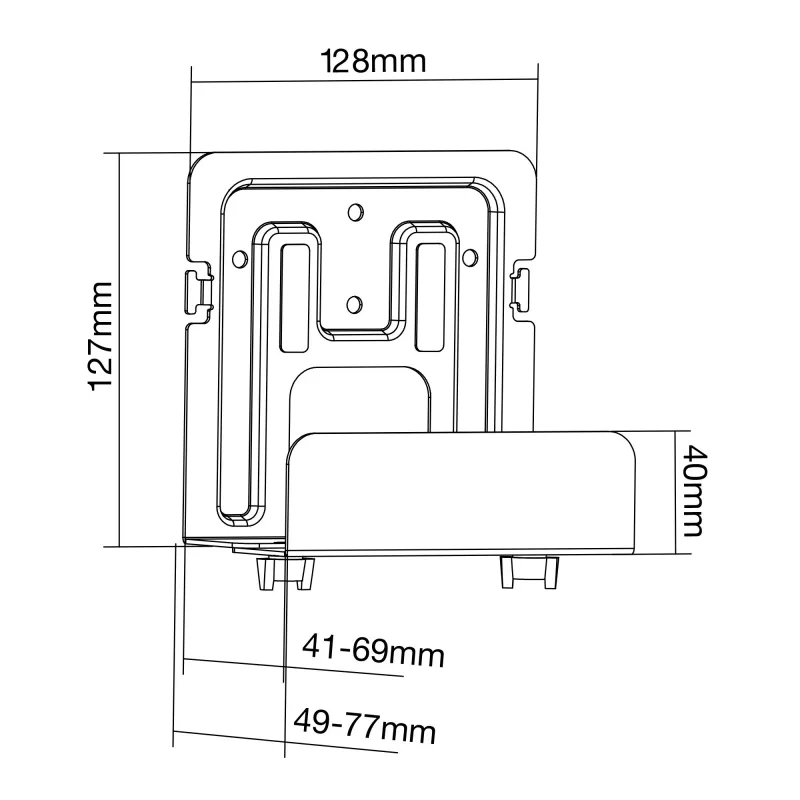 Passive Holder InLine 23152C for Media Streaming Box 41-69mm