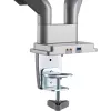InLine desk mount w/ lift and USB/Audio, 2 monitors up to 81cm (32 inch) 9kg,silver