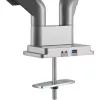 InLine desk mount w/ lift and USB/Audio, 2 monitors up to 81cm (32 inch) 9kg,silver