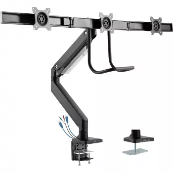 InLine Desktop mount with lifter and USB3.0, movable, for 3 displays up to 27 inch