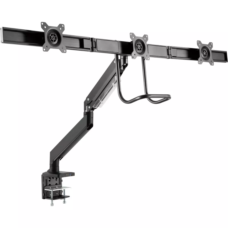 InLine Desktop mount with lifter and USB3.0, movable, for 3 displays up to 27 inch