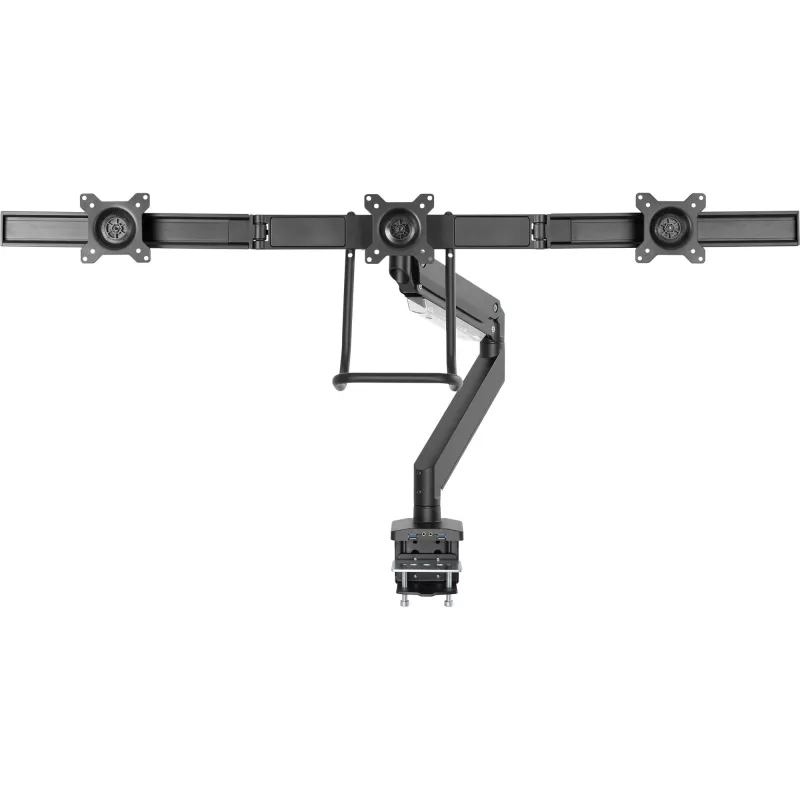 InLine Desktop mount with lifter and USB3.0, movable, for 3 displays up to 27 inch