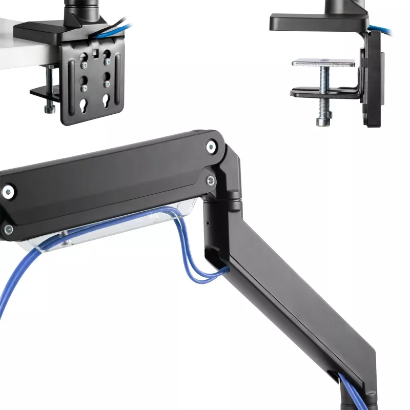 InLine Desktop mount with lifter and USB3.0, movable, for 3 displays up to 27 inch