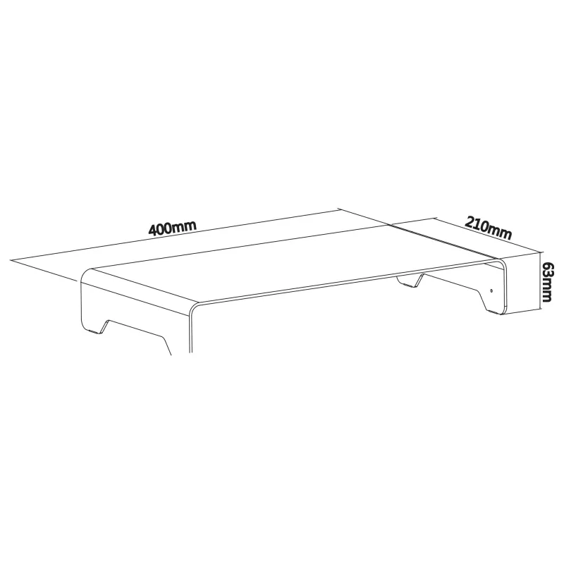 InLine Monitor Platform Aluminium 63mm max. 10kg Freestanding Silver 23175A