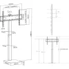 InLine TV Stand Height Adjustable for 37-70 inch LED TVs, Max 40 kg, VESA 200x200 to 600x400, Black