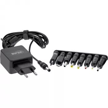 InLine Universal power supply, 5V / 15W, with 8 exch. plugs, Micro-USB, USB-C