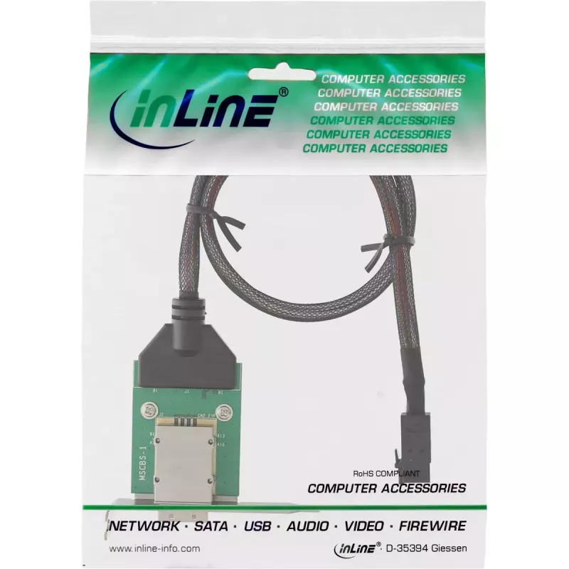 InLine SAS HD low profile adapter bracket ext. SFF-8088 / int. SFF-8643 0.5m