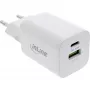 InLine USB power supply, charger USB-A + USB-C, 33W, PD + QC, white