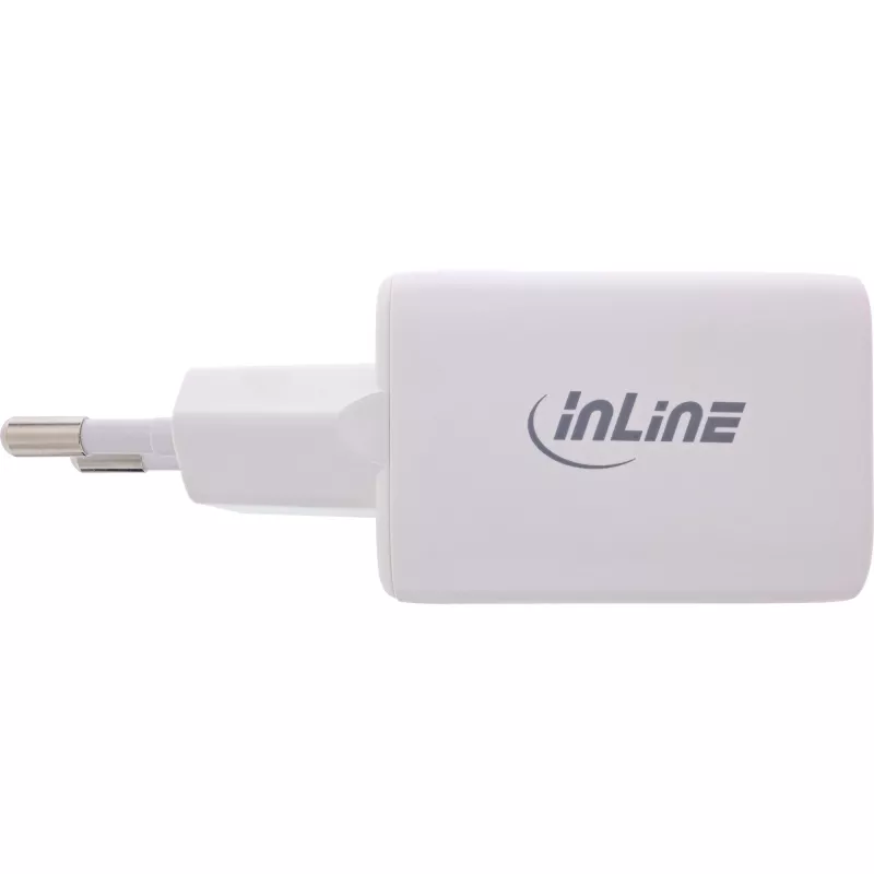 InLine USB power supply, charger USB-A + USB-C, 33W, PD + QC, white