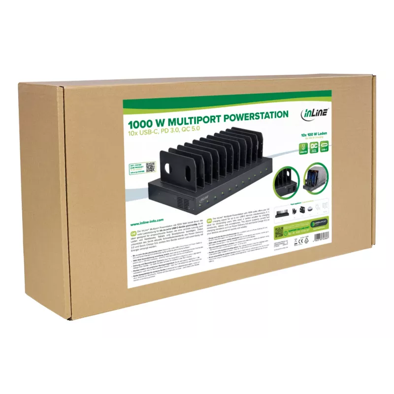 InLine 31516B mobile device charger Universal Black AC Fast charging Indoor