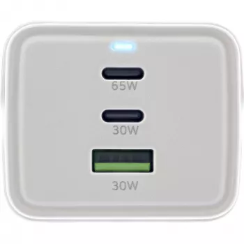 InLine USB power supply, GaN charger, 2x USB-C, 1x USB-A, PD 3.0, safety socket