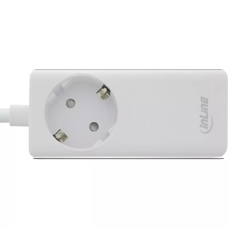 InLine USB power supply, GaN charger, 2x USB-C, 1x USB-A, PD 3.0, safety socket