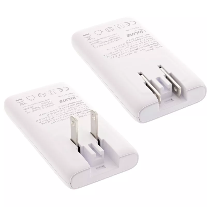 USB Power Supply Charger InLine 31519C Dual USB-C 65W - dual USB-C ports, 65 W total output