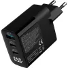 InLine USB PD power supply, GaN charger, 3-port, USB-C + USB-A, 65W, w/ display