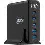 InLine USB PD power supply, GaN charger, 5-port, USB-C + USB-A, 140W, w/display