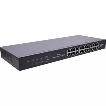 InLine Gigabit Network Switch 24-Port, 1Gb/s, 48,26cm (19 inch), 1U, metal, fanless