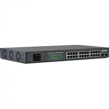 InLine PoE+ Gigabit Network Switch 24 port,1 Gb/s, 2xSFP,19 Inch1U (incl. brackets)