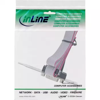 InLine Slot Bracket DB9male to 10 Pin Internal header direct 1:1 0.6m