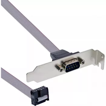 InLine Slot Bracket DB9male to 10 Pin Internal header direct 1:1 0.6m