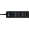 InLine USB 2.0 4-Port Hub, Type-A male to 4x Type-A female, black, 30cm, slim