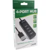 InLine USB 2.0 4-Port Hub, Type-A male to 4x Type-A female, black, 30cm, slim