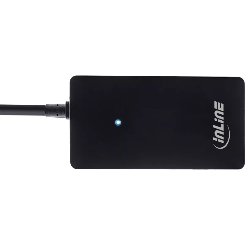 InLine USB 2.0 4-Port Hub, Type-A male to 4x Type-A female, black, 30cm
